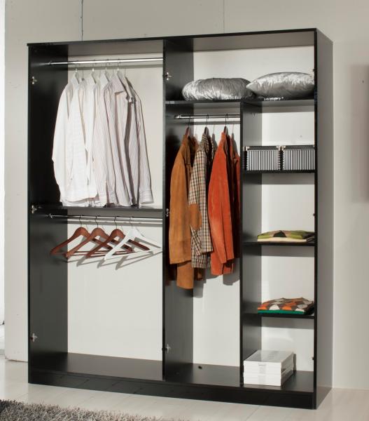 Product photograph of Ambra Black Italian 4 Door Wardrobe from Choice Furniture Superstore.